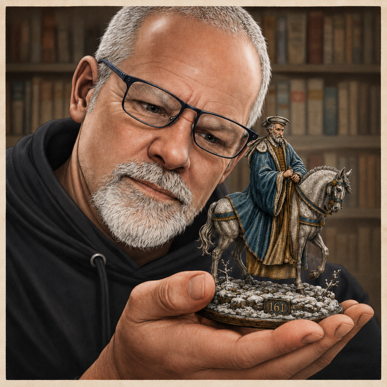 Enzo Favaro con il figurino della Carta 161